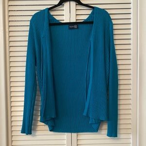 Lane Bryant’s Venezia turquoise cardigan